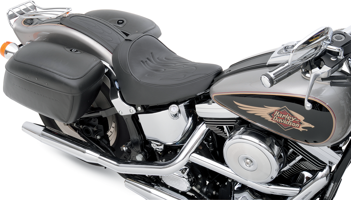 Drag Specialties Seats Fender Skin - Flame Stitched Automotive-Grade Vinyl Center - 15"