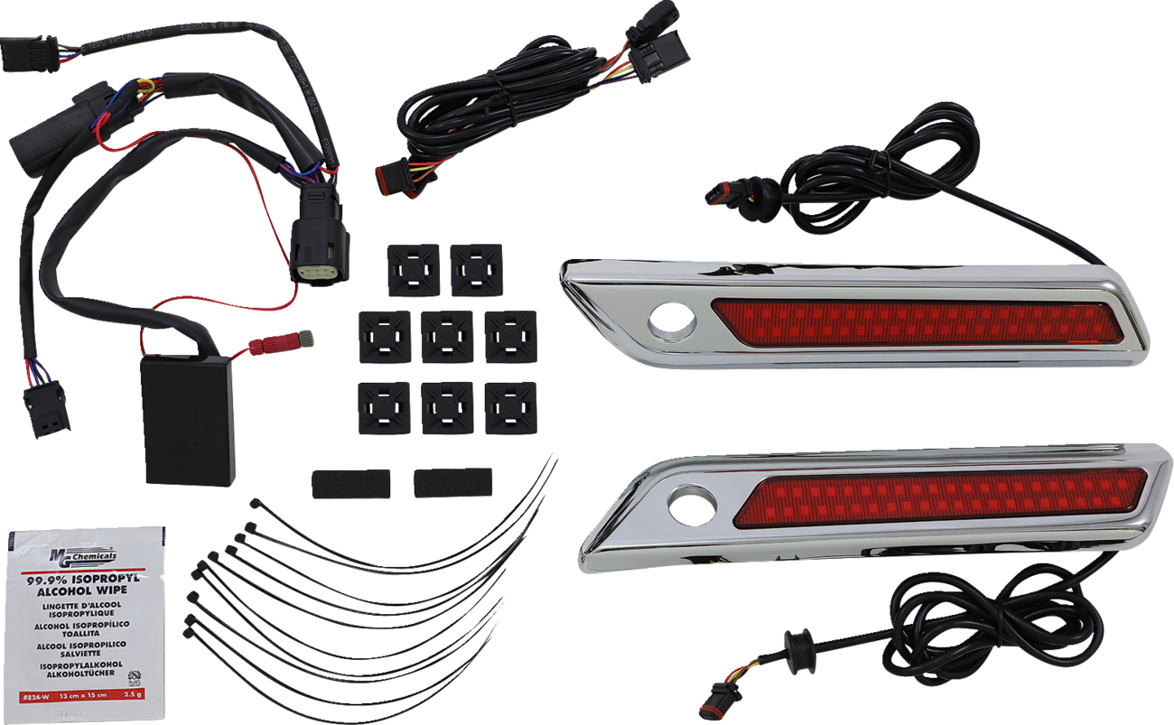 Custom Dynamics Latch Light - Saddlebag - Dual Color - Red - Chrome