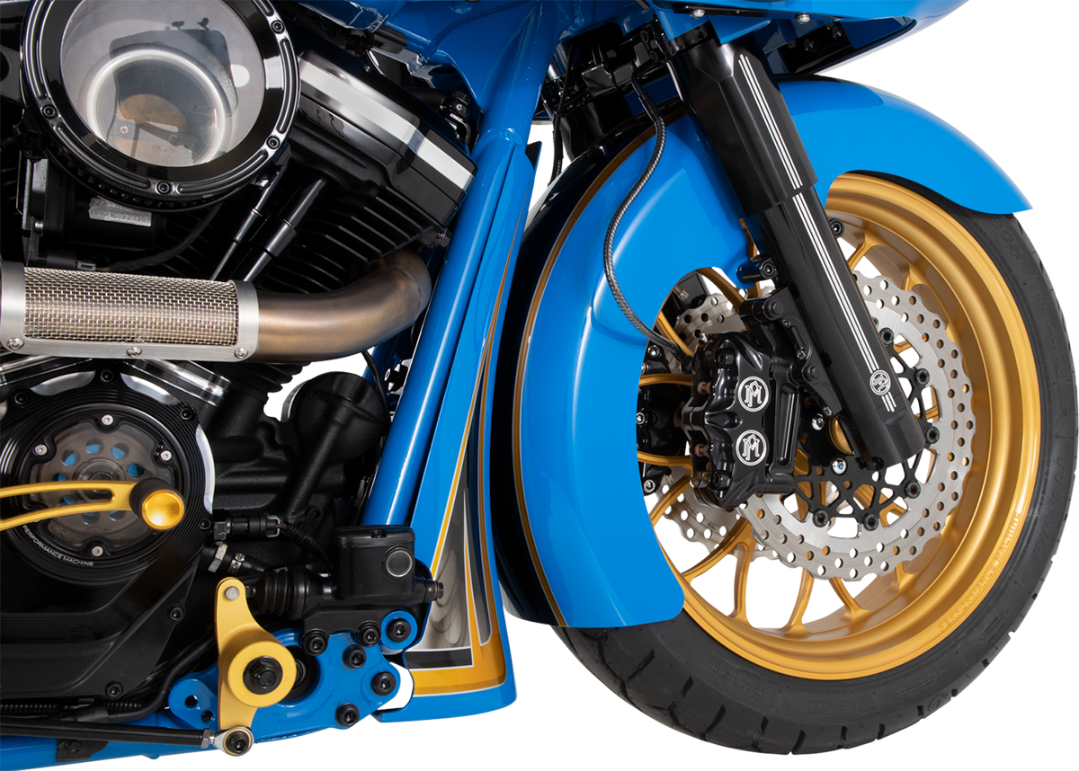Performance Machine (PM) Fork Leg Kit - Black - Lower - Dual Disc - Contrast Cut - '14-'20 FL