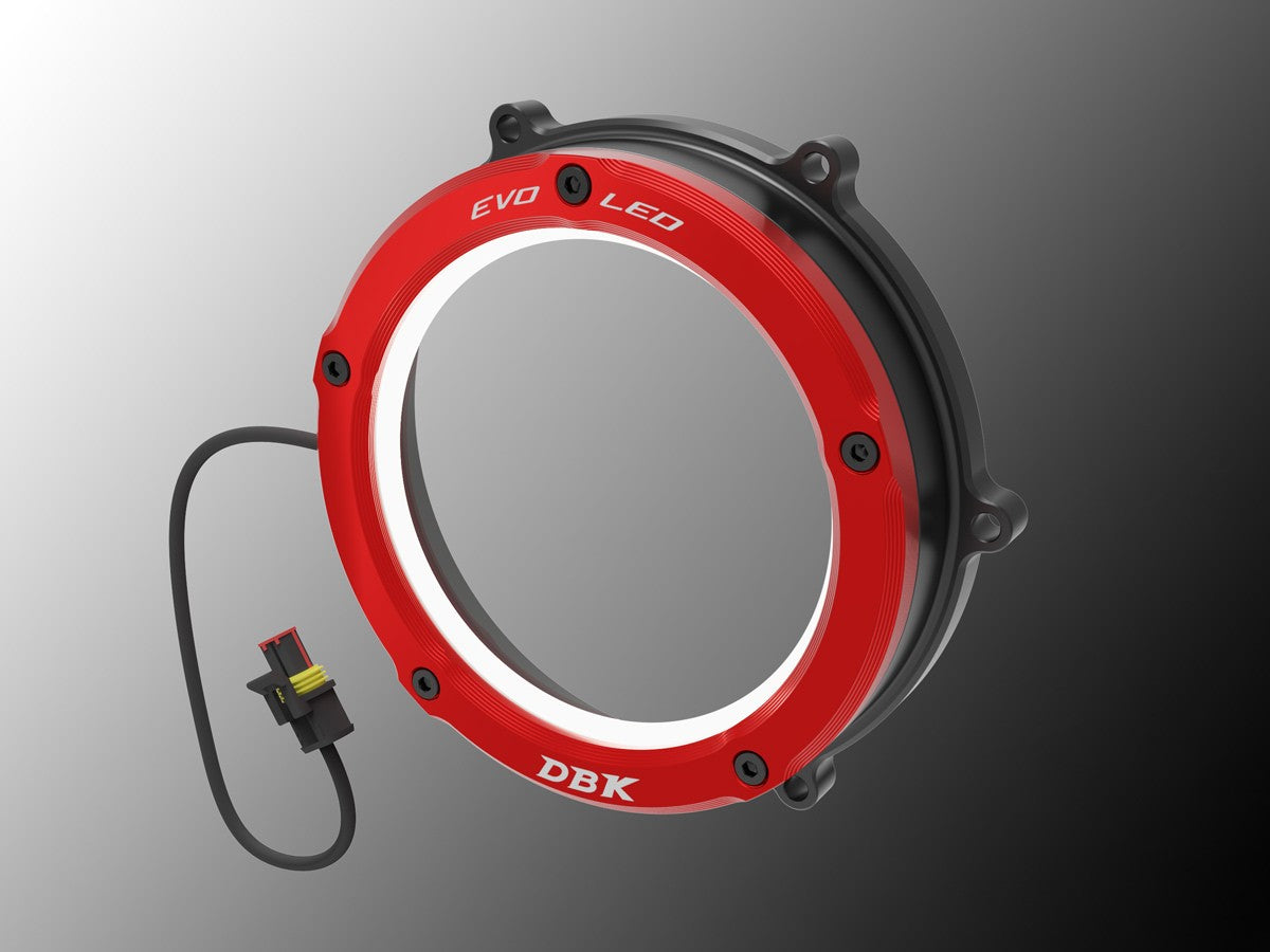 Ducabike DBK CCV4L01 Evo LED Clear Clutch Cover - BLACK-RED