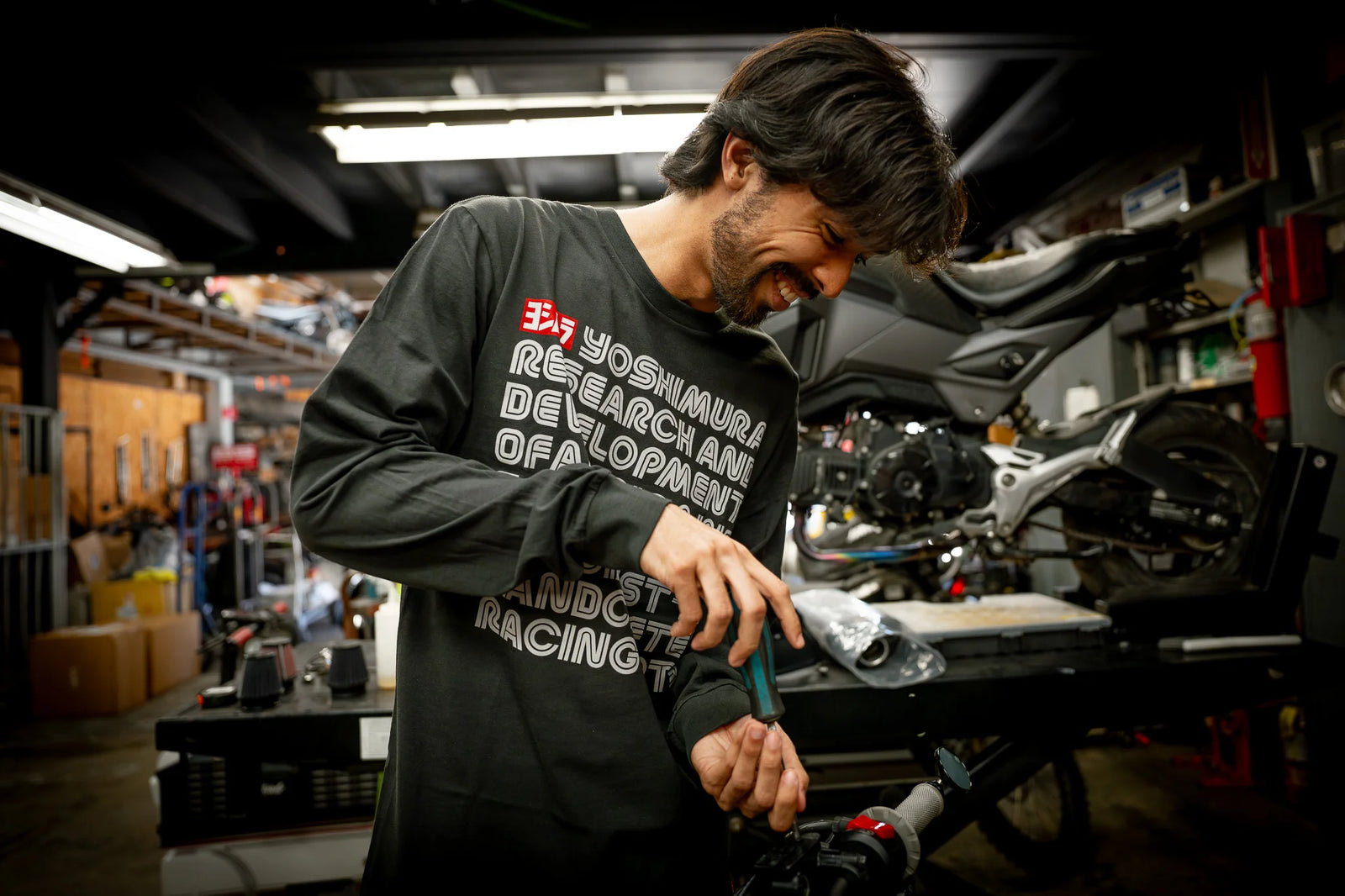 Yoshimura Intro Long Sleeve Tee Coal
