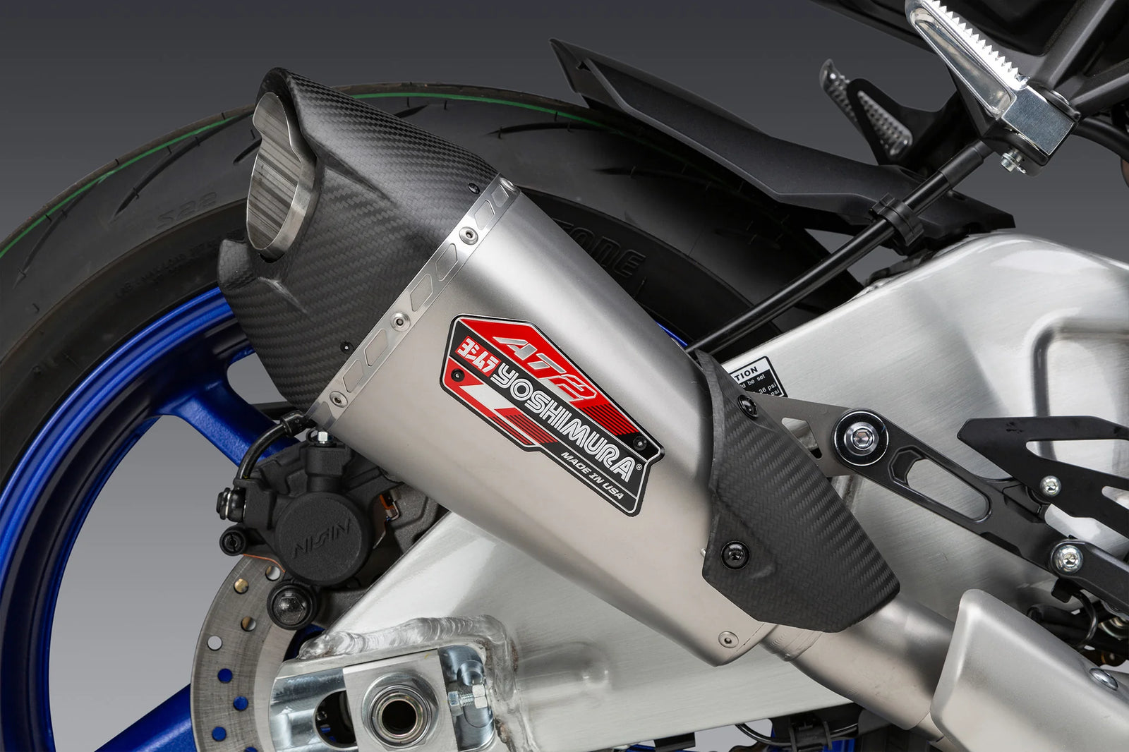 Yoshimura MT-10 22-26 AT2 Stainless Slip-On Exhaust, W/ Stainless Muffler