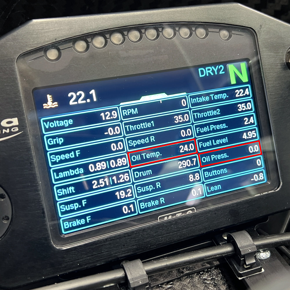 Alpha Racing Wiring loom upgrade oil pressure and temperature