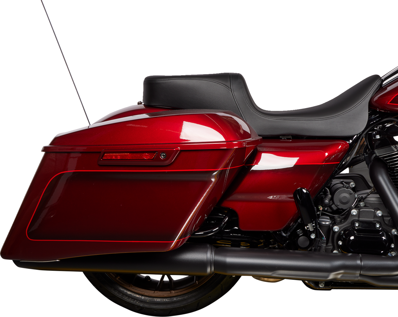 Drag Specialties Seats Predator 2-Up Seat - Solar Leather - Black - Smooth - W/O Backrest - FL '08-'23