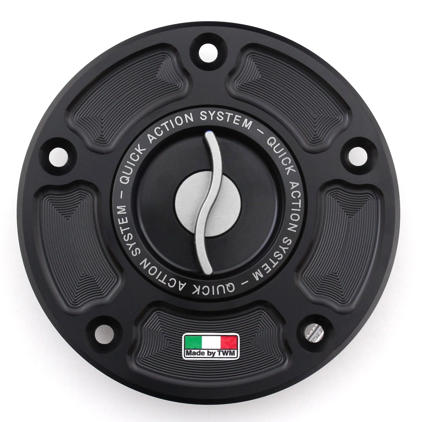 TWM CNC Aluminum Gas Cap / Fuel Cap with Silver Center Cap for Suzuki Motorcycles