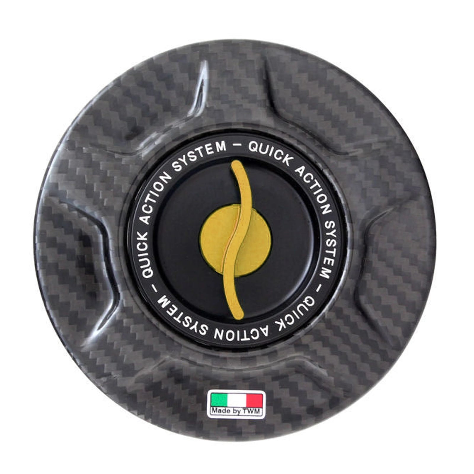 TWM Autoclave Carbon Gas Cap / Fuel Cap with Gold Center Cap for Aprilia Motorcycles