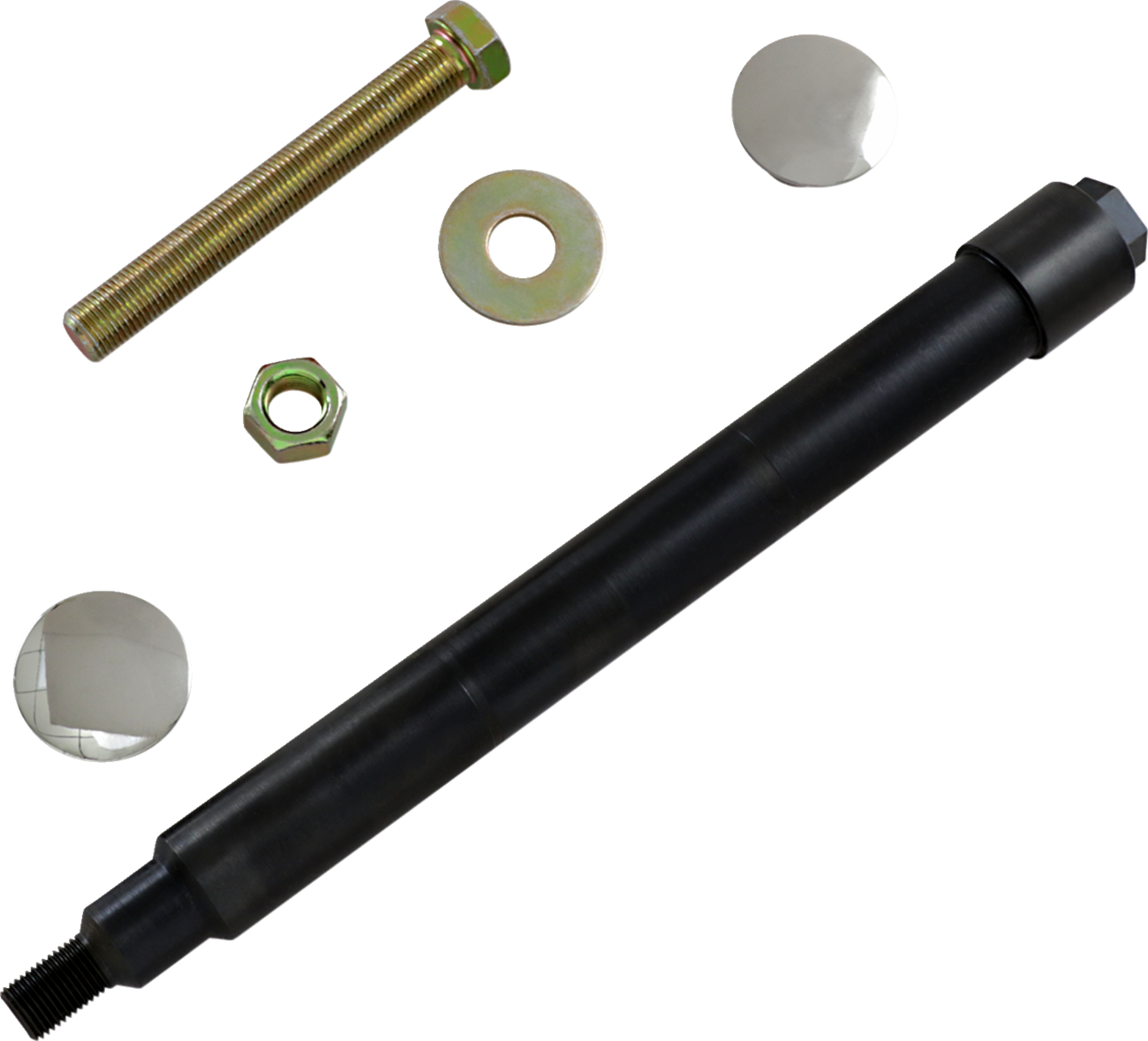 Klock Werks Axle Kit - Flush Mount - Front - Black W/Polished End Caps