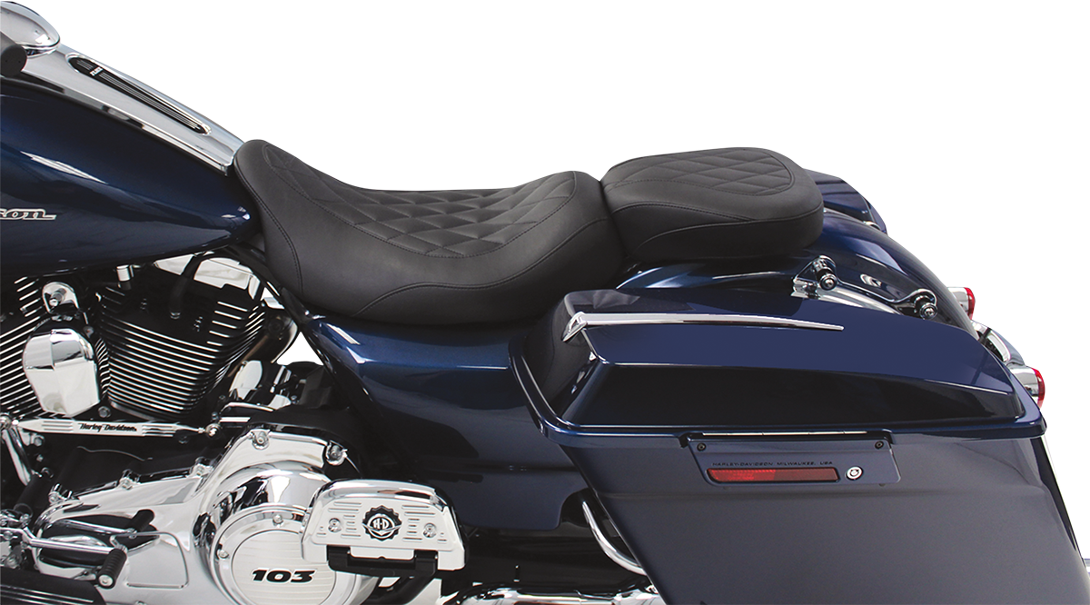 Mustang Seat - Wide Tripper™ Solo - Without Backrest - Diamond - Black - FL '08-'25