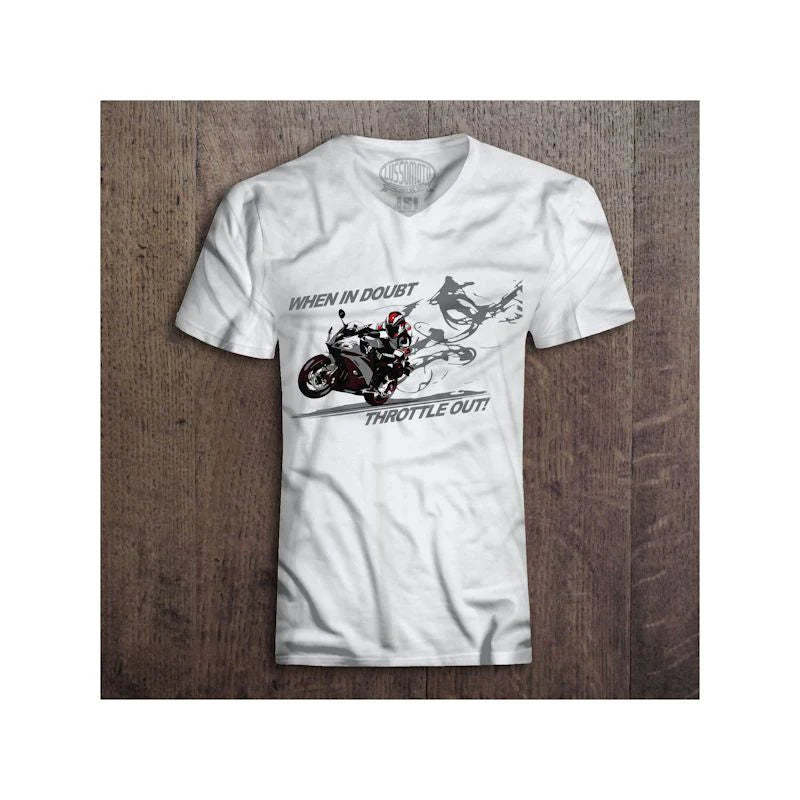 Lussomoto When In Doubt Throttle Out T-Shirts - Small / V-Neck