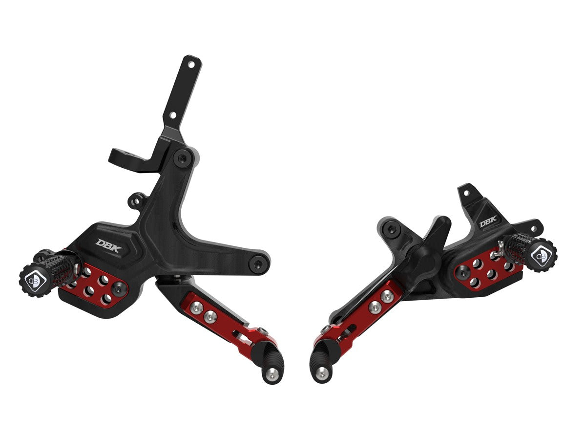 Ducabike DBK Adjustable Rearsets Ducati Streetfighter V2 2025 - BLACK-RED