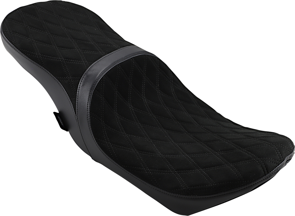 Drag Specialties Seats Low Touring Seat - Vinyl - Faux Suede Double Diamond - Yaffe Tanks - FL '08-'23