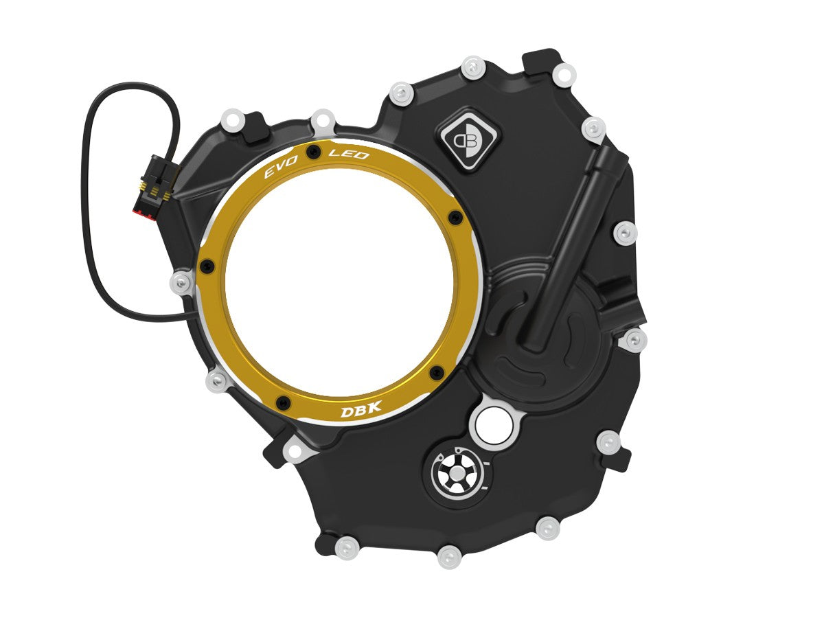 Ducabike DBK Clear Clutch Cover EVO LED Ducati V2 - BLACK-GOLD