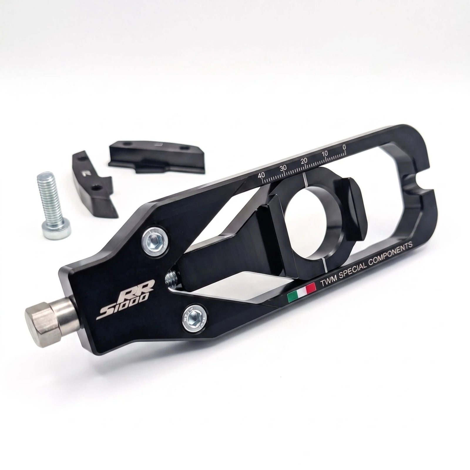 TWM CNC Aluminum Chain Adjusters for BMW - TCBMW.02 in Black - Detail Photo - TCBMW.02.N