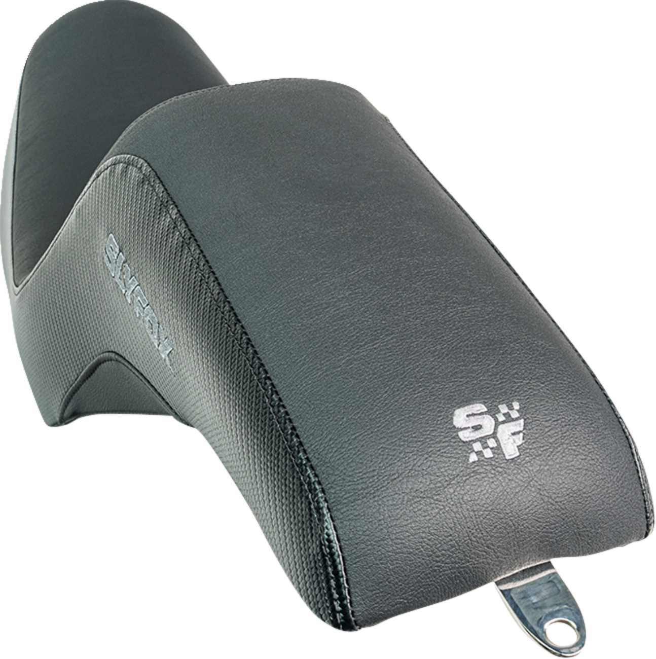 Slyfox Drifter Seat - Gray Logo - Black Vinyl - Smooth - FXR '82-'00