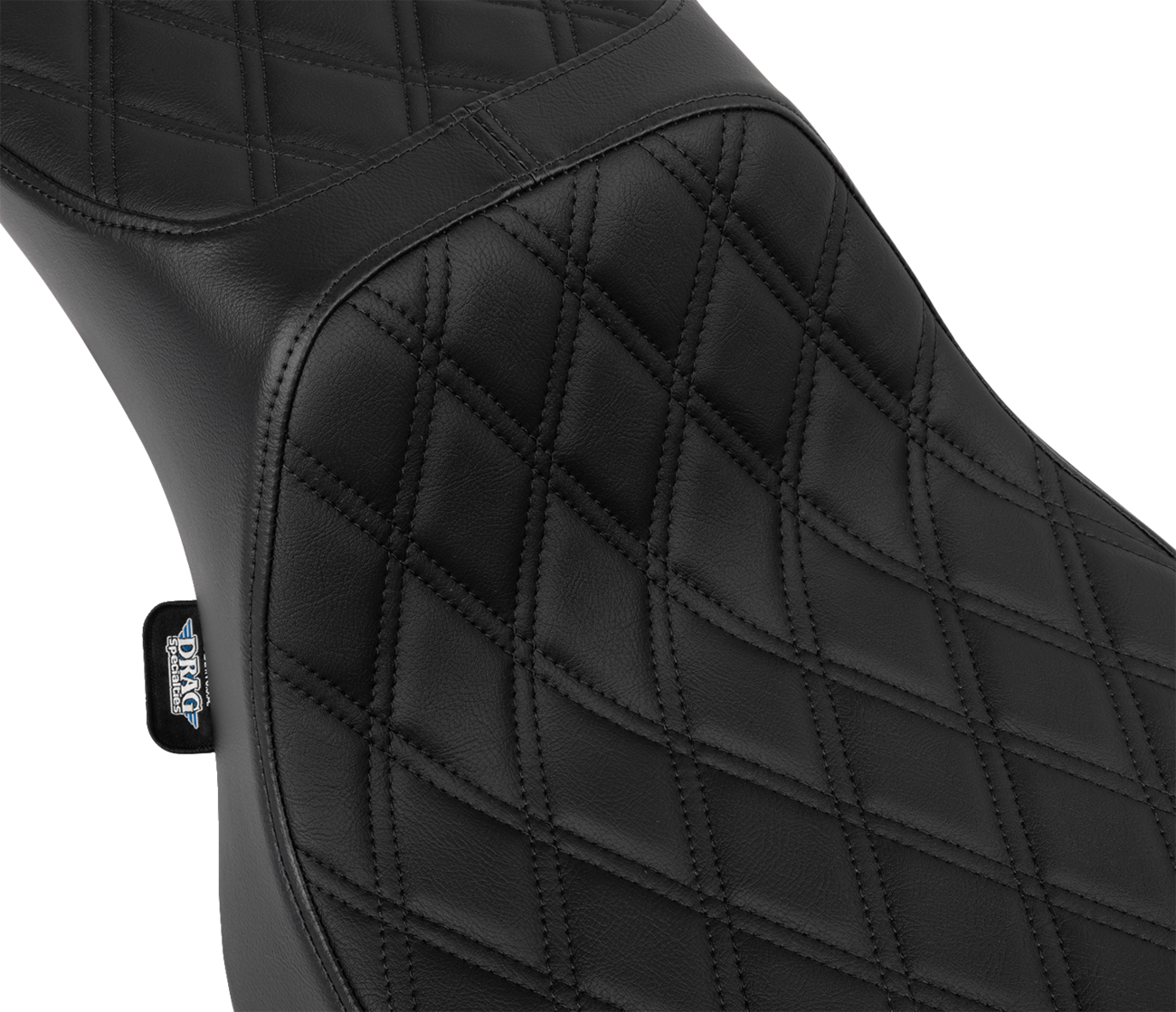 Drag Specialties Seats Performance Predator 2-Up Seat - Vinyl - Black Double Diamond Stitch - FLHX/FLTR '23-'24