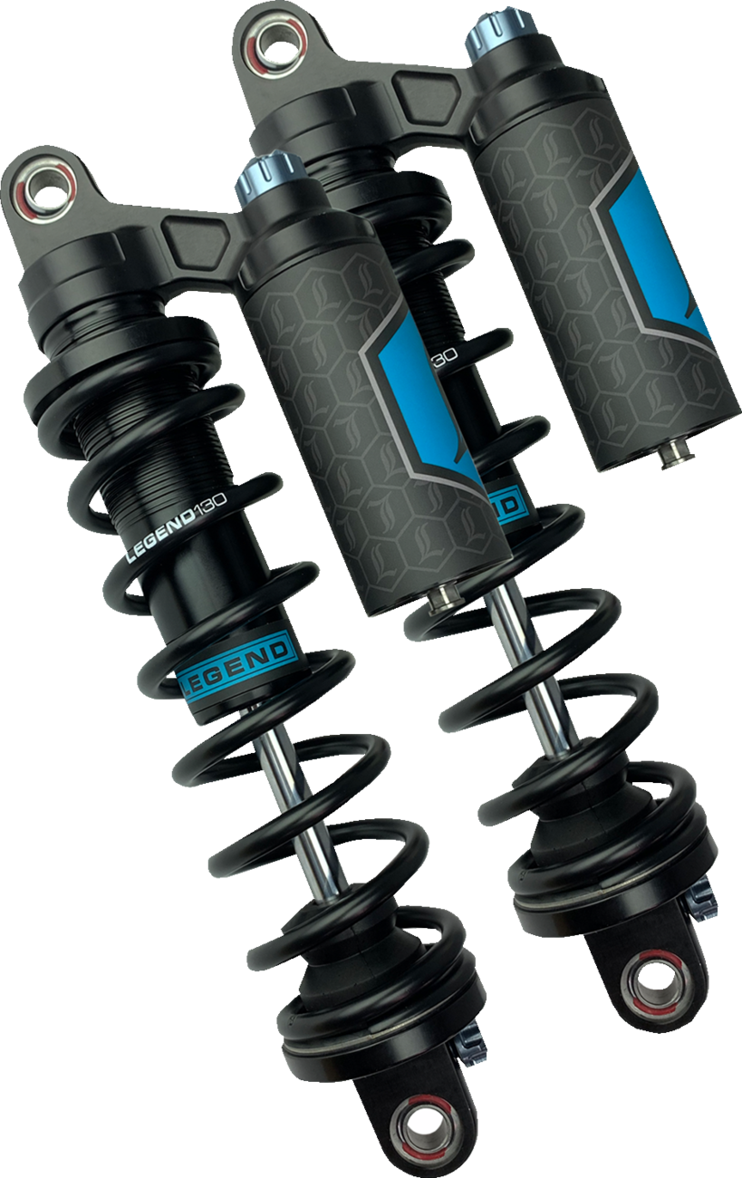 Legend Suspension REVO ARC Piggyback Shocks - 13" - Heavy Duty - Black - '99-'17 Dyna
