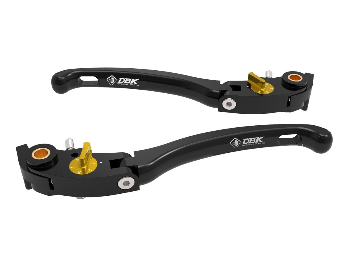 Ducabike DBK LE16 Brake / Clutch Adjustable Levers Eco GP 1 - BLACK-GOLD