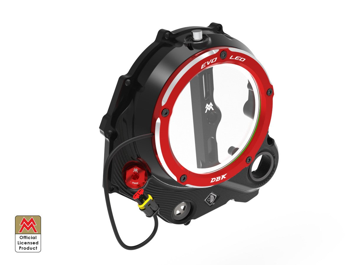 Ducabike DBK Clear Clutch Cover EVO LED Moto Morini - BLACK-RED