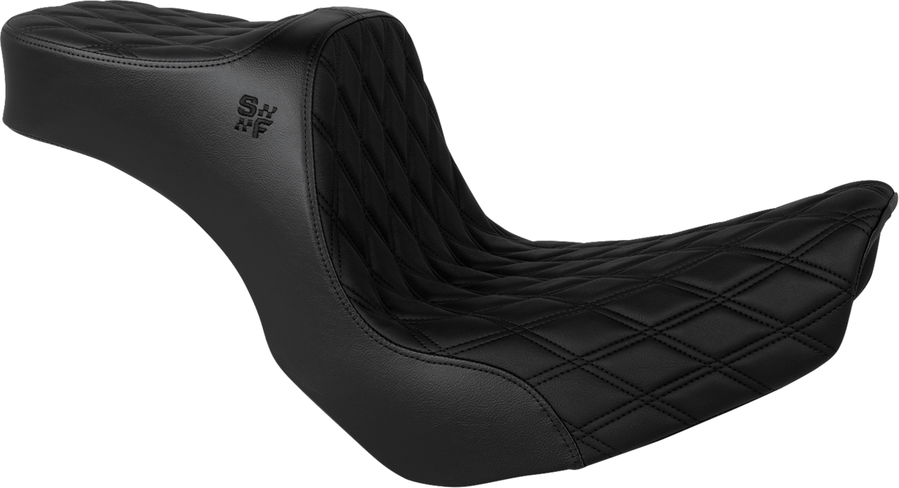 Slyfox Chariot Seat - Black Double Diamond Stitch - Black Logo - FLSB '18-'21/FXLR '18-'26