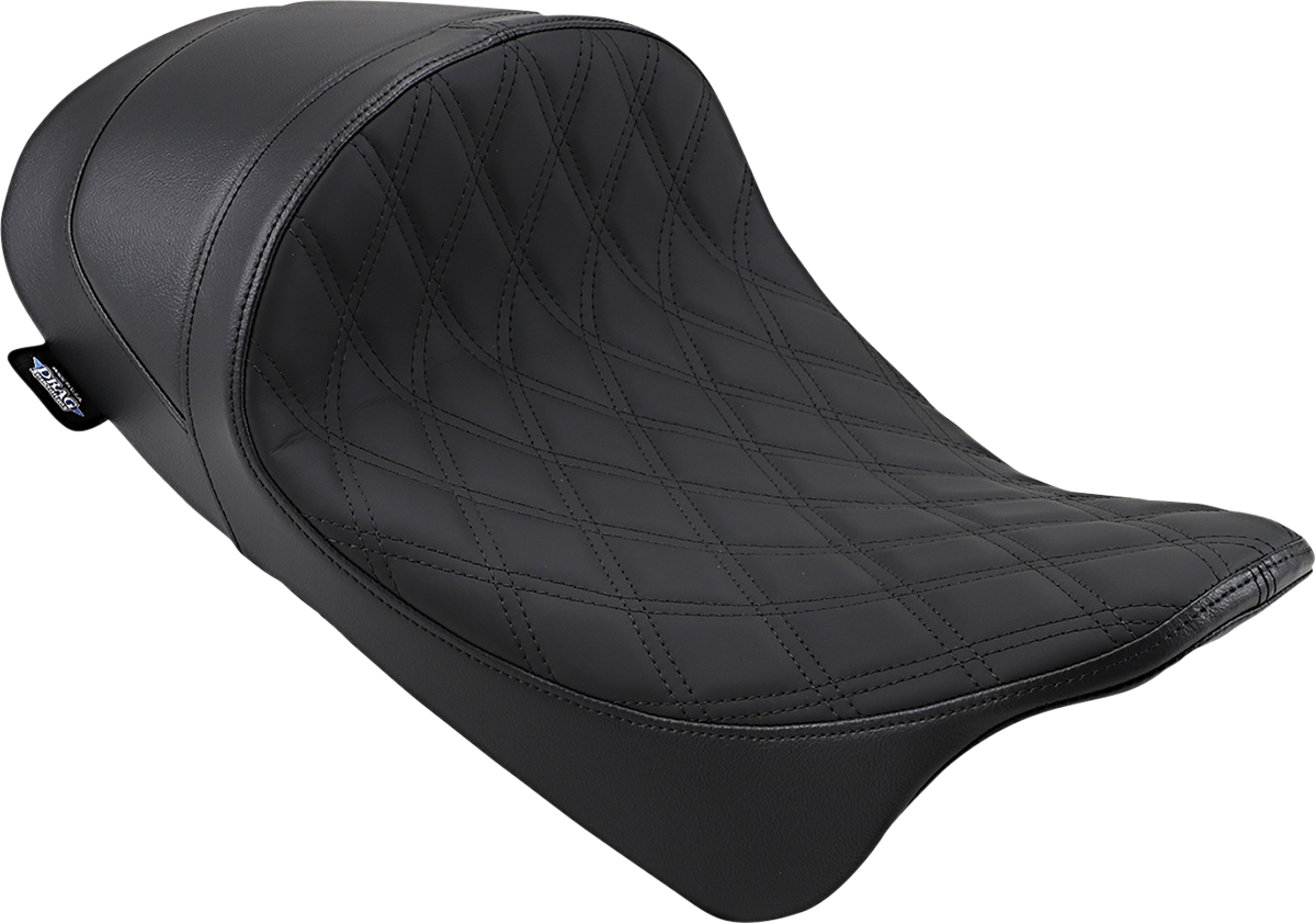 Drag Specialties Seats Forward Low Solo Seat - Diamond - Black Stitching - FL '08-'23