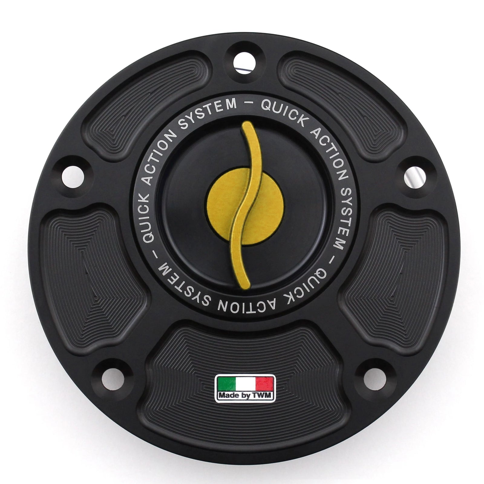 TWM CNC Aluminum Gas Cap / Fuel Cap with Gold Center Cap for Yamaha Motorcycles