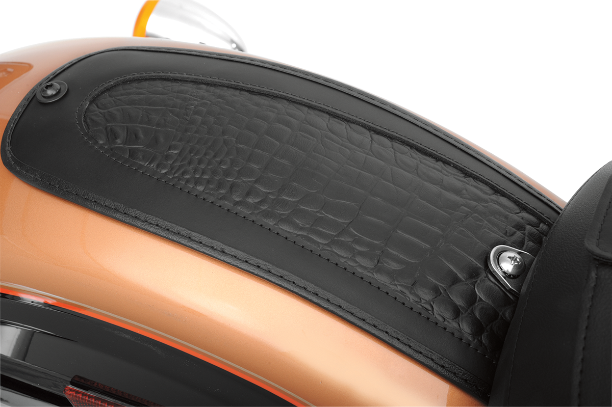 Drag Specialties Seats Fender Skin - Embossed Faux Alligator Leather Center - 15"