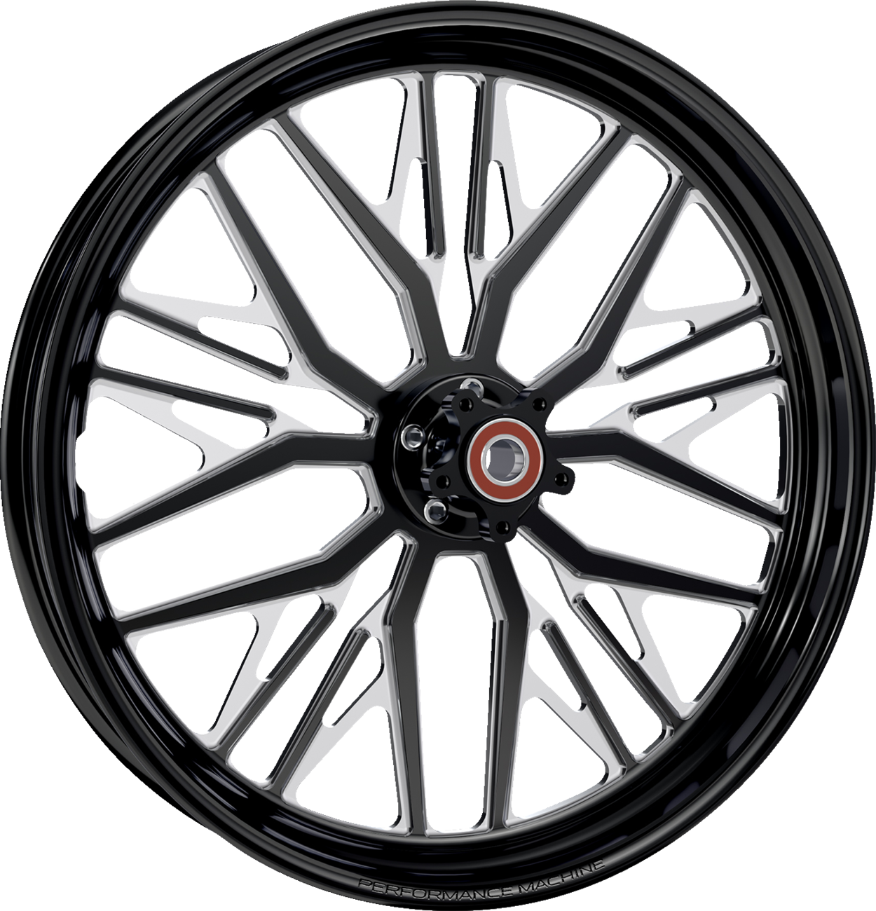 Performance Machine (PM) Wheel - Nivis - Front - Dual Disc/With ABS - Black/Contrast Cut Platinum - 21x3.5
