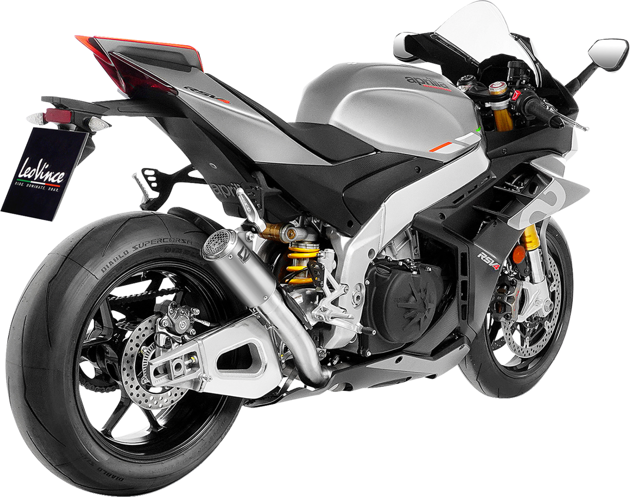 LeoVince LV Corsa S Slip-On Muffler - Titanium - Aprilia RSV4 Tuono V4