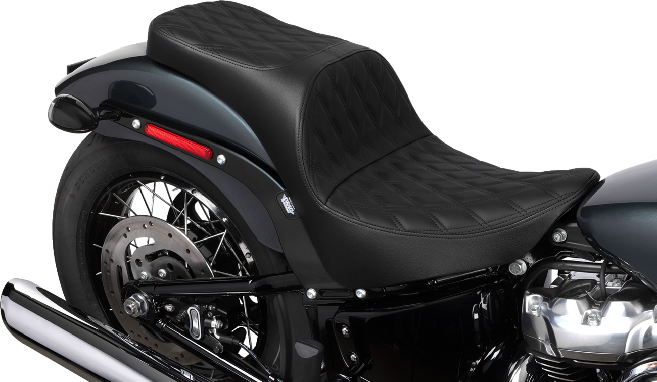 Drag Specialties Seats Freedom Seat - Solar Leather - Double Diamond Black Stitch - FL/FX '18-'25