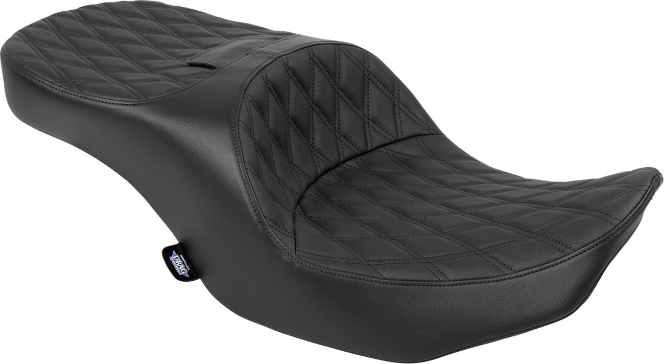 Drag Specialties Seats Forward Position Freedom Seat - Vinyl/Solar Leather - Black Double Diamond Stitch - FLH/FLT '23-'25