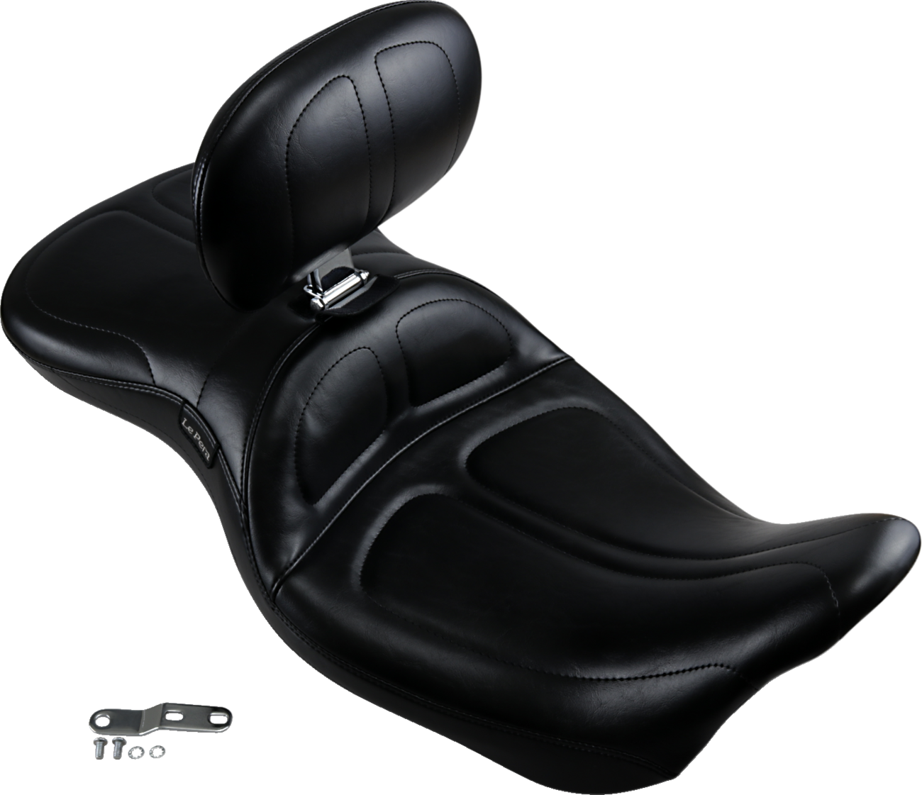 Le Pera Maverick Seat - With Backrest - Stitched - Black - FL '08-'23