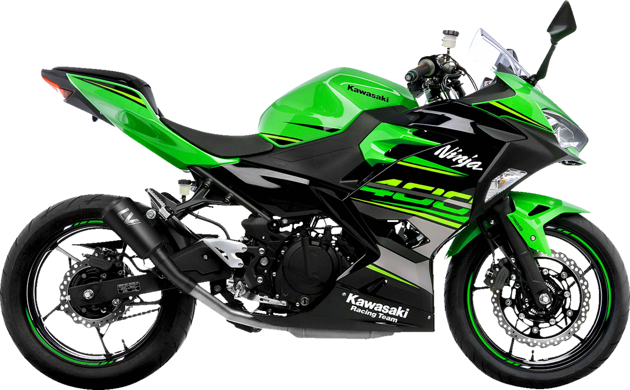 LeoVince LV-10 Slip-On Muffler - Full Black Stainless Steel - Ninja 400/500
