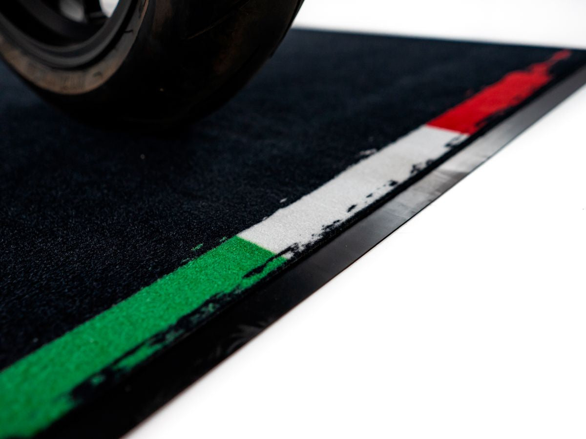 WRS Original Rectangular Motorcycle Carpet With Logo And Italian Flag