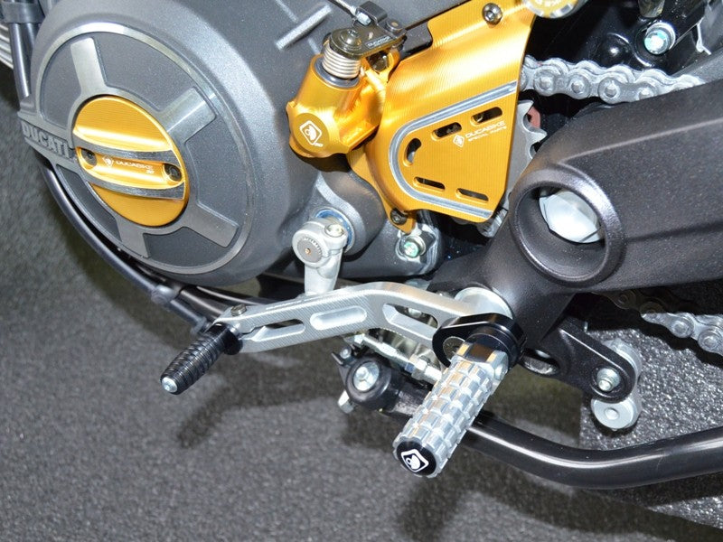 Ducabike DBK PPSCRA01 Adjustable Foot Pegs Scrambler - SILVER