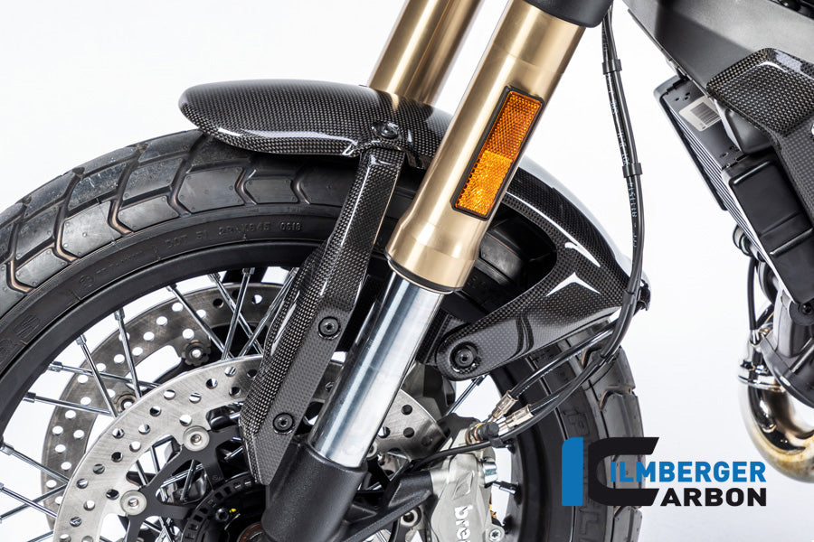 Ilmberger Carbon Front Fender Holder Left Gl. Ducati Scrambler 1100 From 2017 - Gloss
