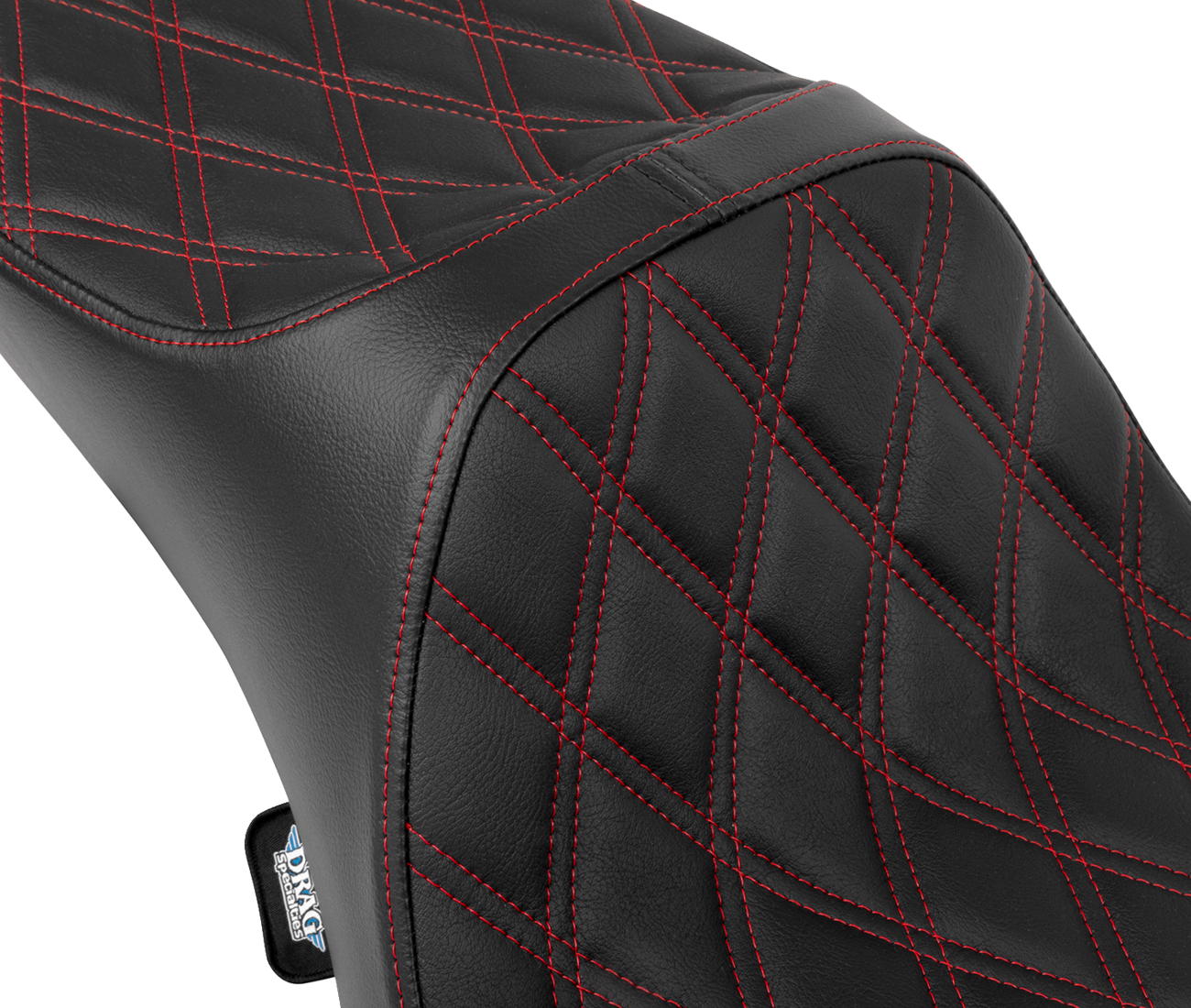 Drag Specialties Seats Predator III Seat - Extended Reach - Double Diamnd - Red Stitching - FLH/FLT '08-'24