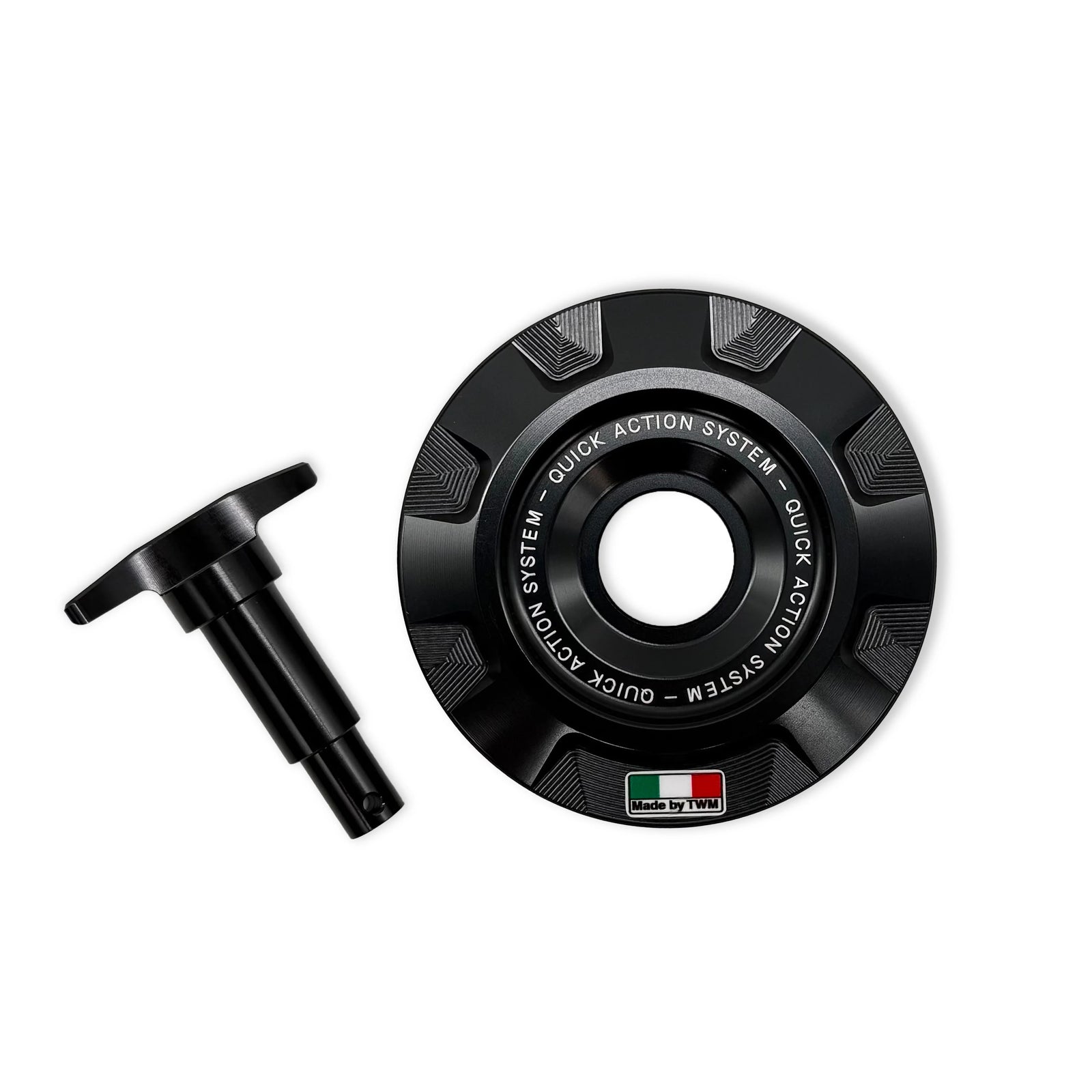 TWM CNC Aluminum Gas Cap / Fuel Cap with Black Center Cap for Ducati Motorcycles