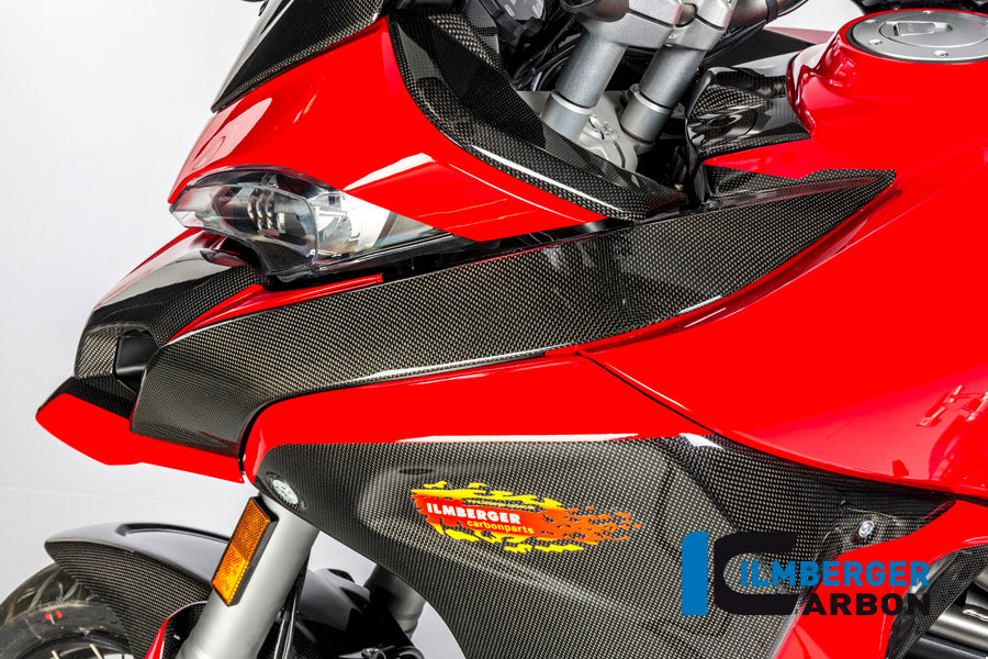 Ilmberger Carbon Tank Cover Left / Air Channel Cover Left Side Surface Ducati MTS 1200 2015 - Gloss