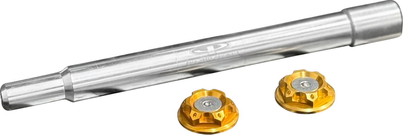 Paul Yaffe Bagger Nation Y-Axle With Turret Style Axle Cover Kit - Custom - Front - Gold - 25 MM