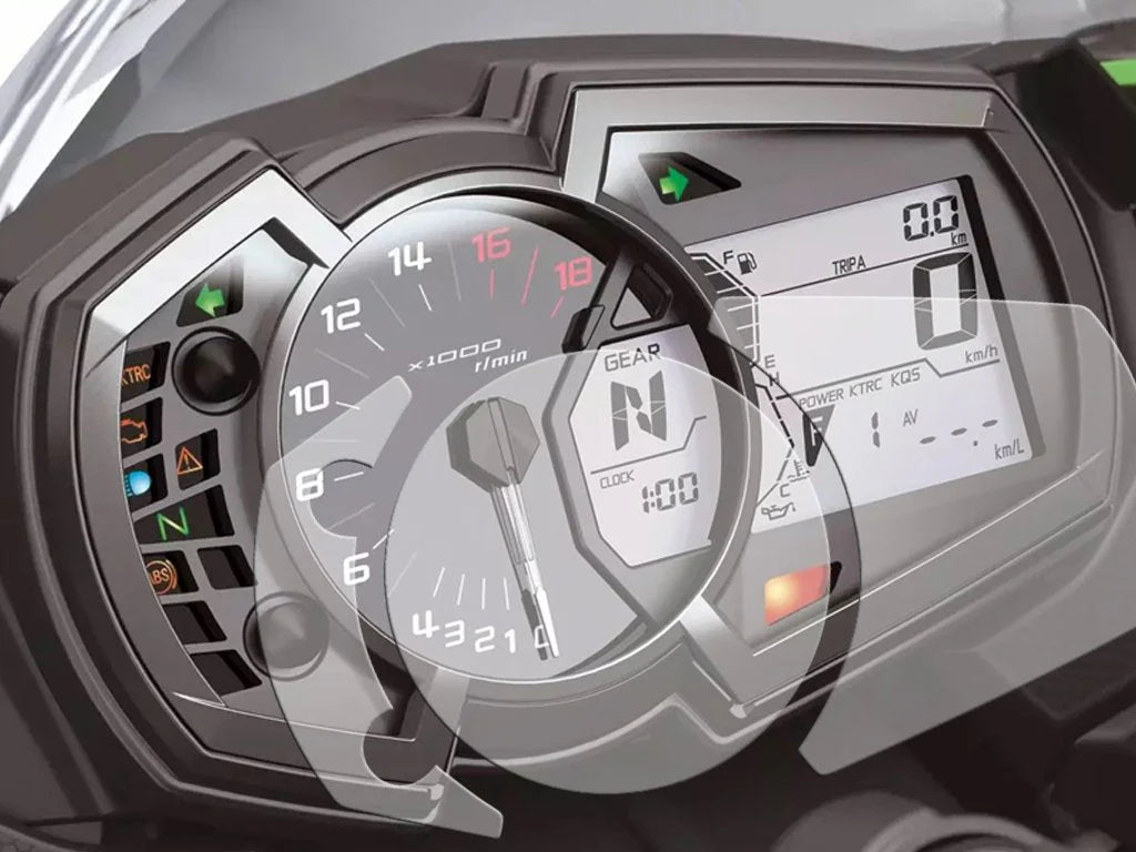 Shieldotron Kawasaki Ninja 1000 2017+, Ninja 250 / 400 / 650, Versys X-300, Z1000SX 2017+, ZX-6R 2019+ Instrument Cluster Protector
