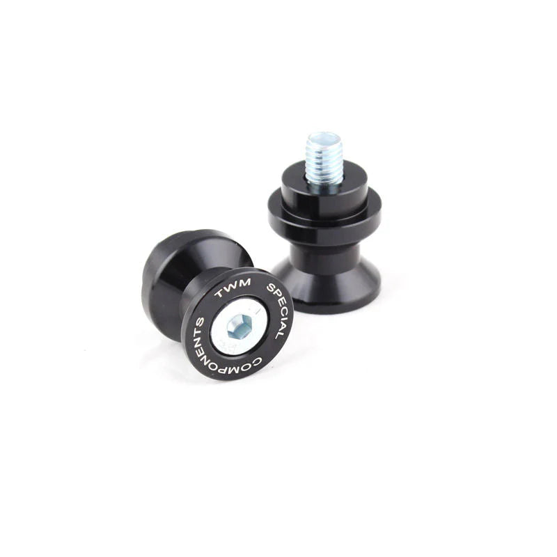 TWM CNC Aluminum Billet Swing Arm Rear Stand Spools Panigale V2 V2S - Black