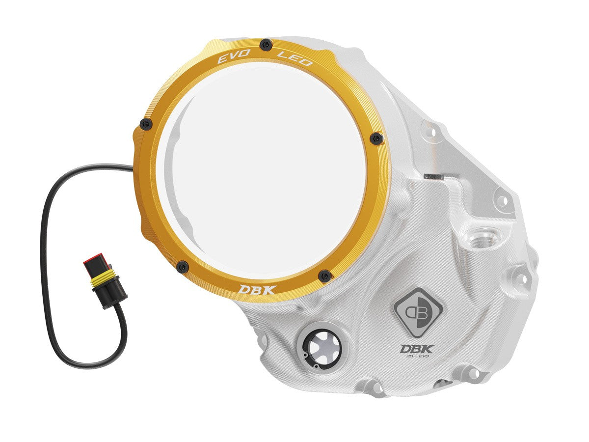 Ducabike DBK CCDVL06 Evo LED Clear Clutch Cover - SILVER-GOLD