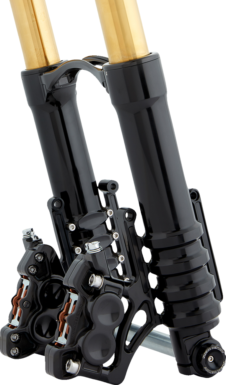Arlen NESS Fork Legs - 49 MM - Black Anodized - For Custom Radial Mount Brake Caliper