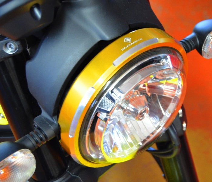 Ducabike DBK CFSCRA01 Scrambler Billet Aluminium Headlight Trim - GOLD