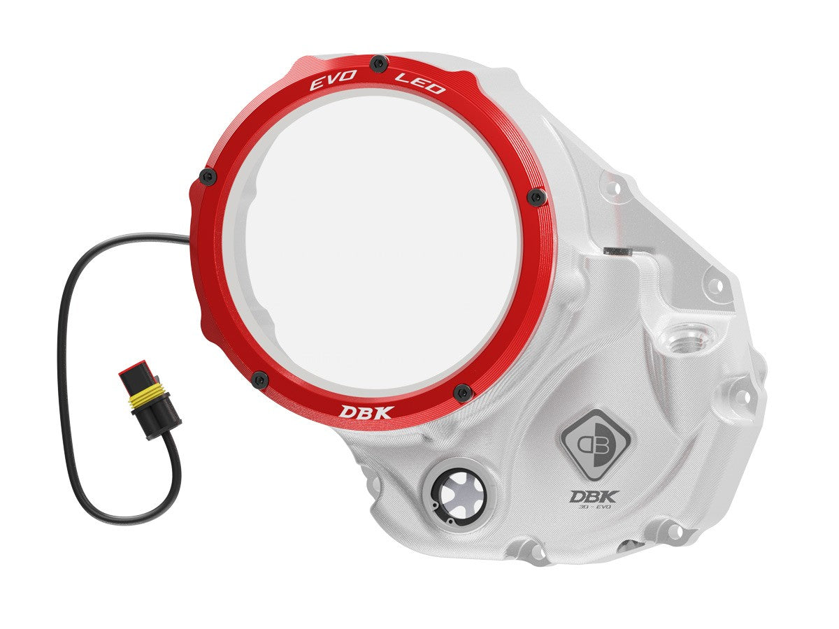 Ducabike DBK CCDVL06 Evo LED Clear Clutch Cover - SILVER-RED
