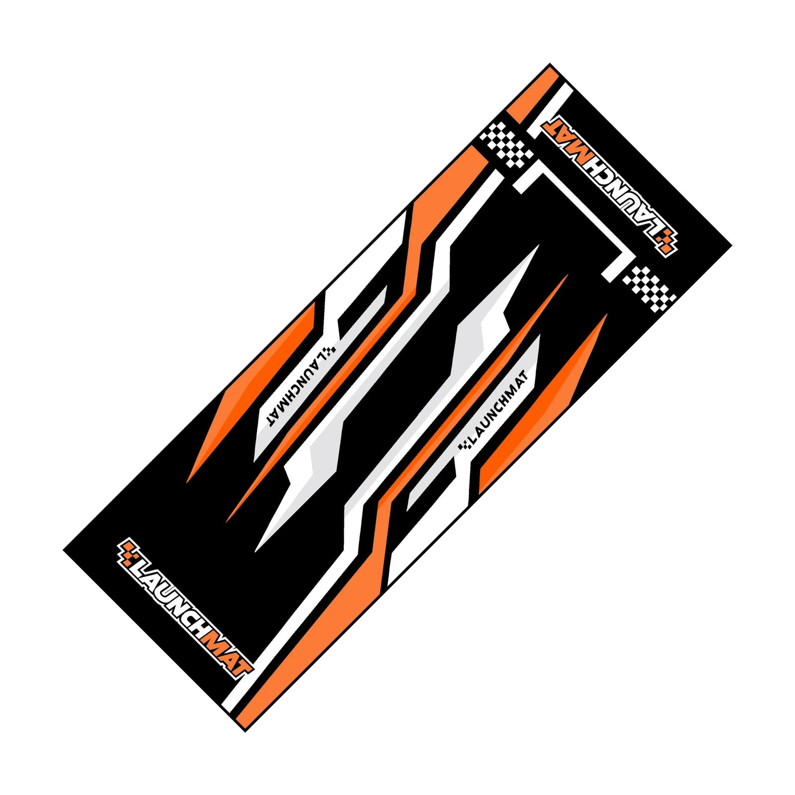 Launchmat Carpeted Paddock Garage Mat - Design 2 - Orange