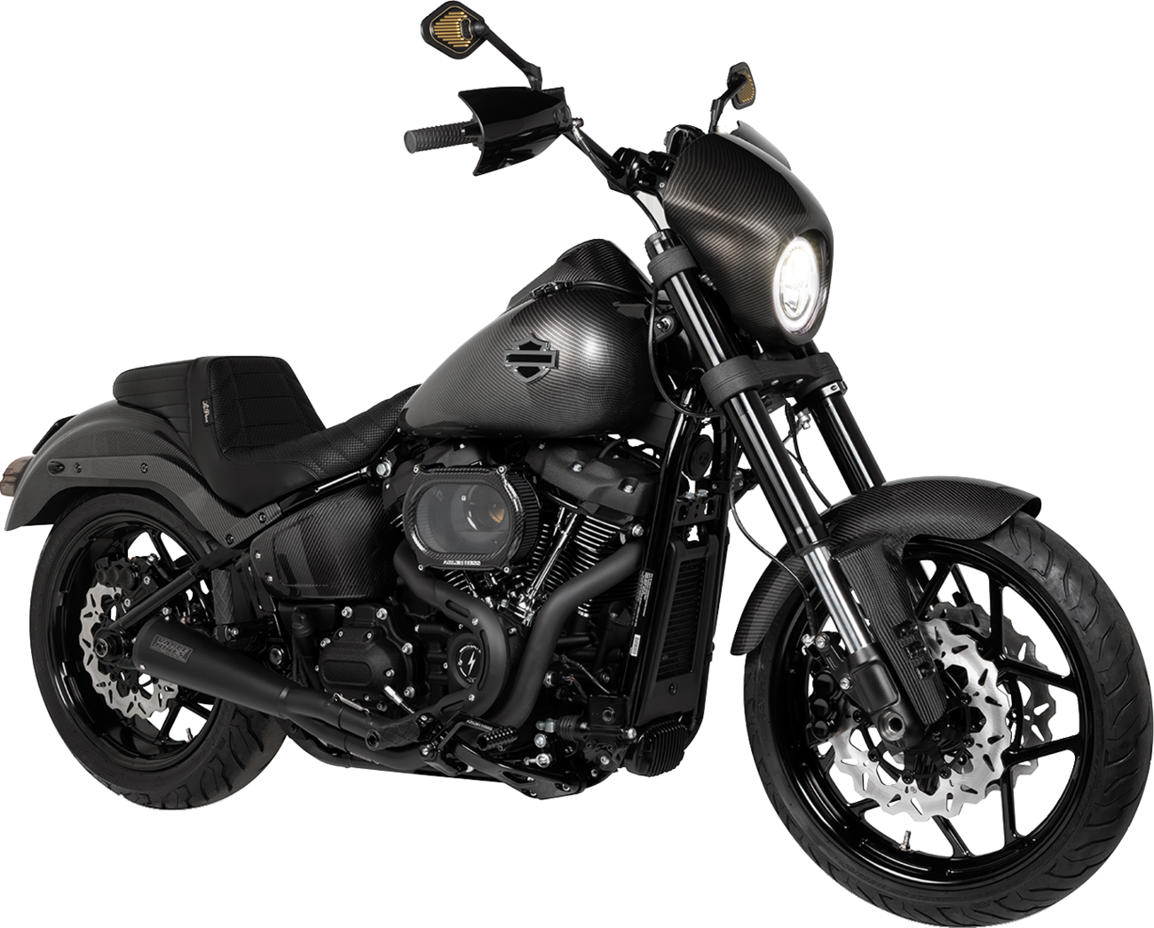 Vance & Hines 2-Into-1 Upsweep Exhaust System - Black - Stainless Steel