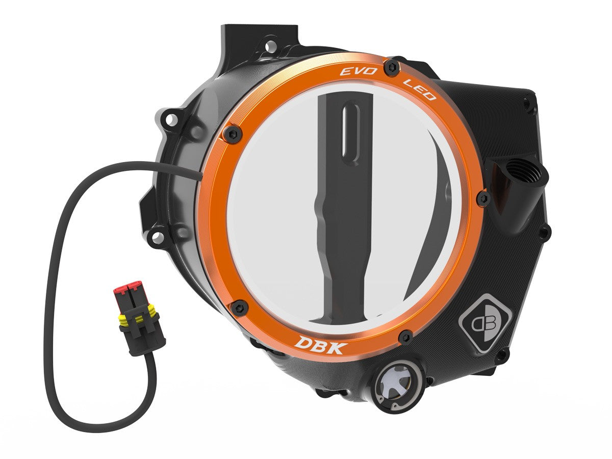 Ducabike DBK Ccdvl14 KTM 990 Evo LED Clear Clutch Cover - BLACK-ORANGE