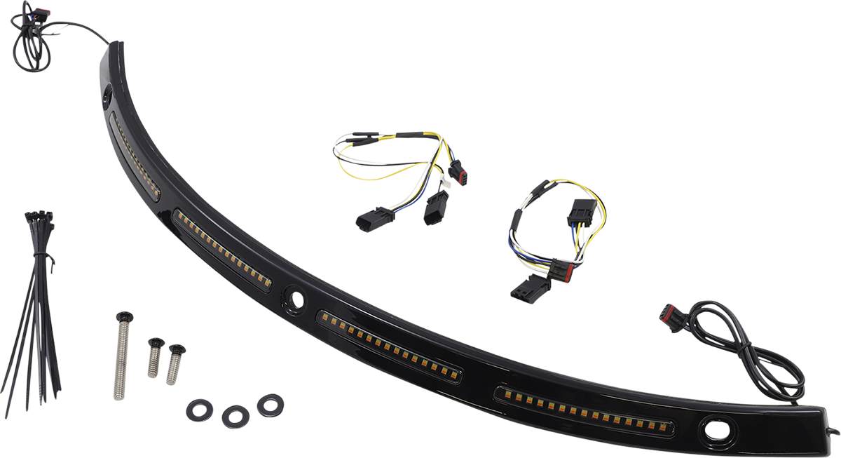 Custom Dynamics Windshield Trim - Sequential Turn Signals - Black