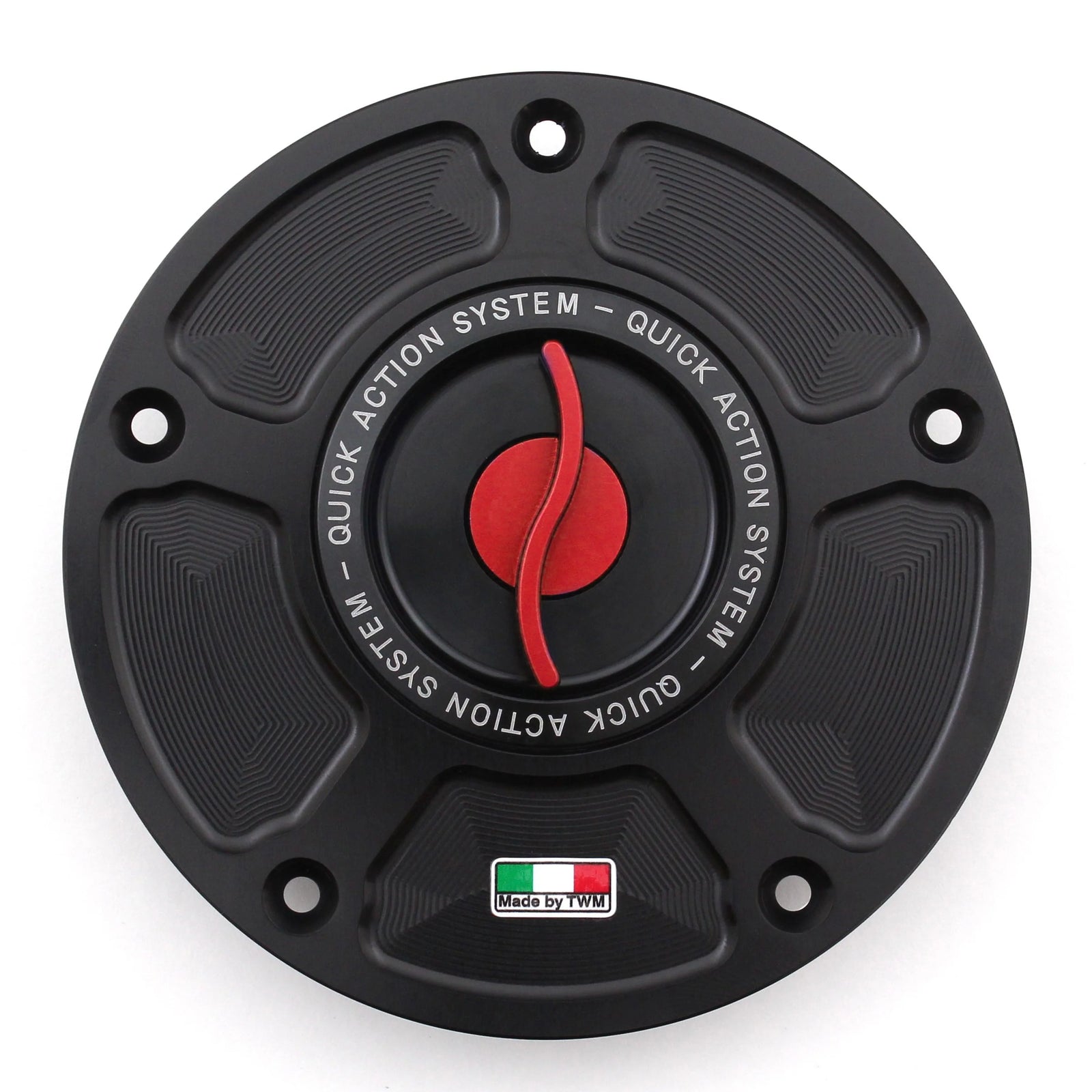 TWM CNC Aluminum Gas Cap / Fuel Cap with Red Center Cap for Honda Motorcycles
